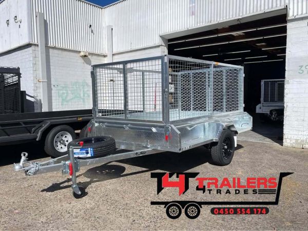 8×5 Single Axle Box Trailer 750kg GVM with Mesh Ramp image