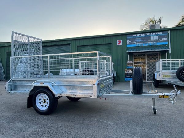 8 x 4 fT Tilting BOX Trailer with CAGE & LOADING RAMP – ATM 750kg image