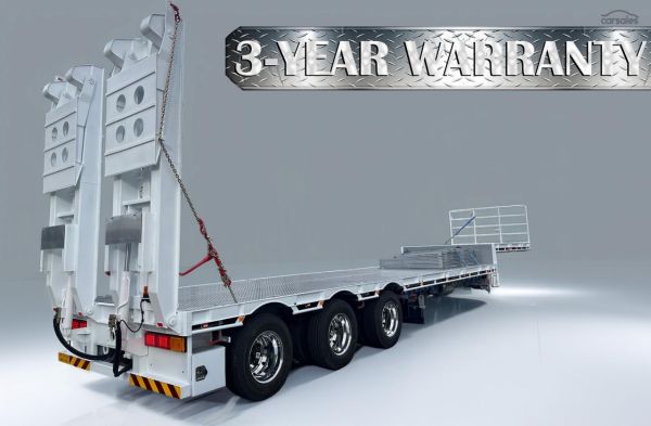 UTA Tri Axle Drop Deck Semi Trailer Bi Fold Ramps 19 5 Wheels image