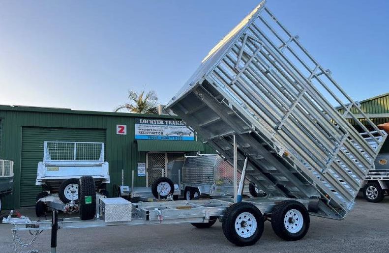 2023new12 X 7 Ft Flat Deck Hydraulic Tipping Trailer With 1 Person Install And Remove Stock