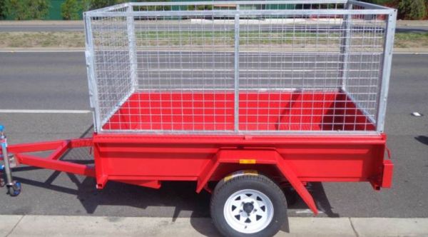 7X4 Heavy Duty Box Trailer With A Cage image