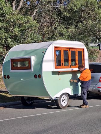 Vintage Style Coffee Food Trailer Van Cart image