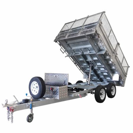 14×7 Dual Axle Hydraulic Tipper Tandem Box Trailer – 4500KG ATM With Ramps image