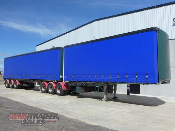 2007 Maxitrans 32 Pallet Curtainsider Flat Deck B Double Set Tautliner  image
