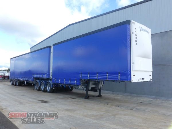 2005 Vawdrey 34 Pallet Dropdeck B Double Set with Mezz Tautliner  image