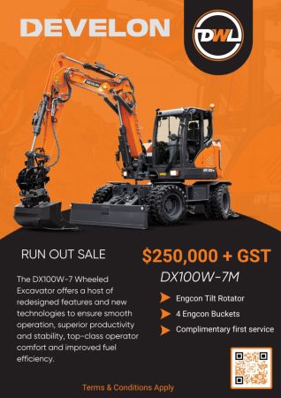 Develon DX100W Wheeled-Excav -7 image