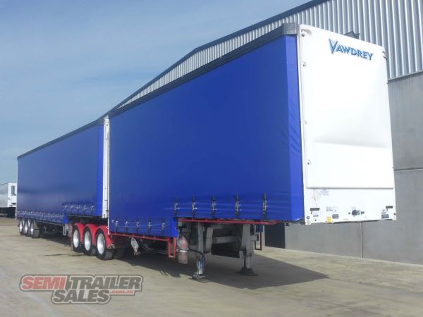 2015 Vawdrey 34 Pallet Dropdeck Curtainsider B Double Set with Mezz Tautliner  image