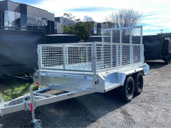 10×5 Galvanised Box Trailer with 1500mm Hard Mesh Ramp 2T GVM image