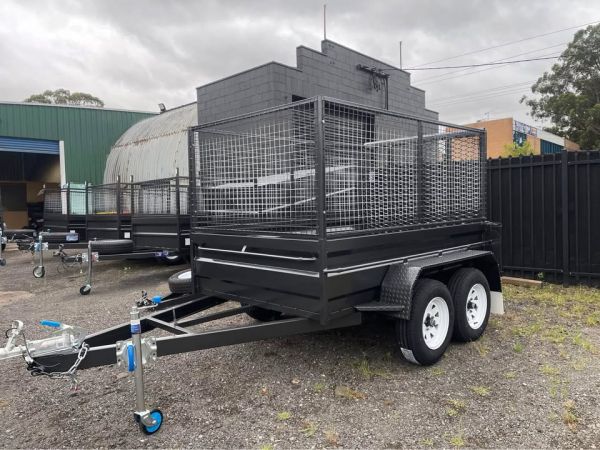8×5 Tandem Trailer 2T with 900mm Cage and Mesh Ramp image